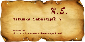 Mikuska Sebestyén névjegykártya